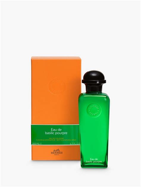 hermes eau de cologne basilic|eau de basilic pourpre perfume.